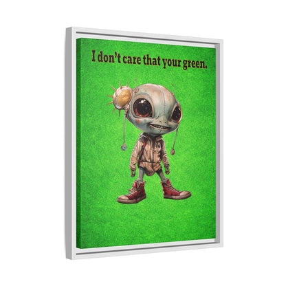 I don't care that your green - framed canvas art (green turf)