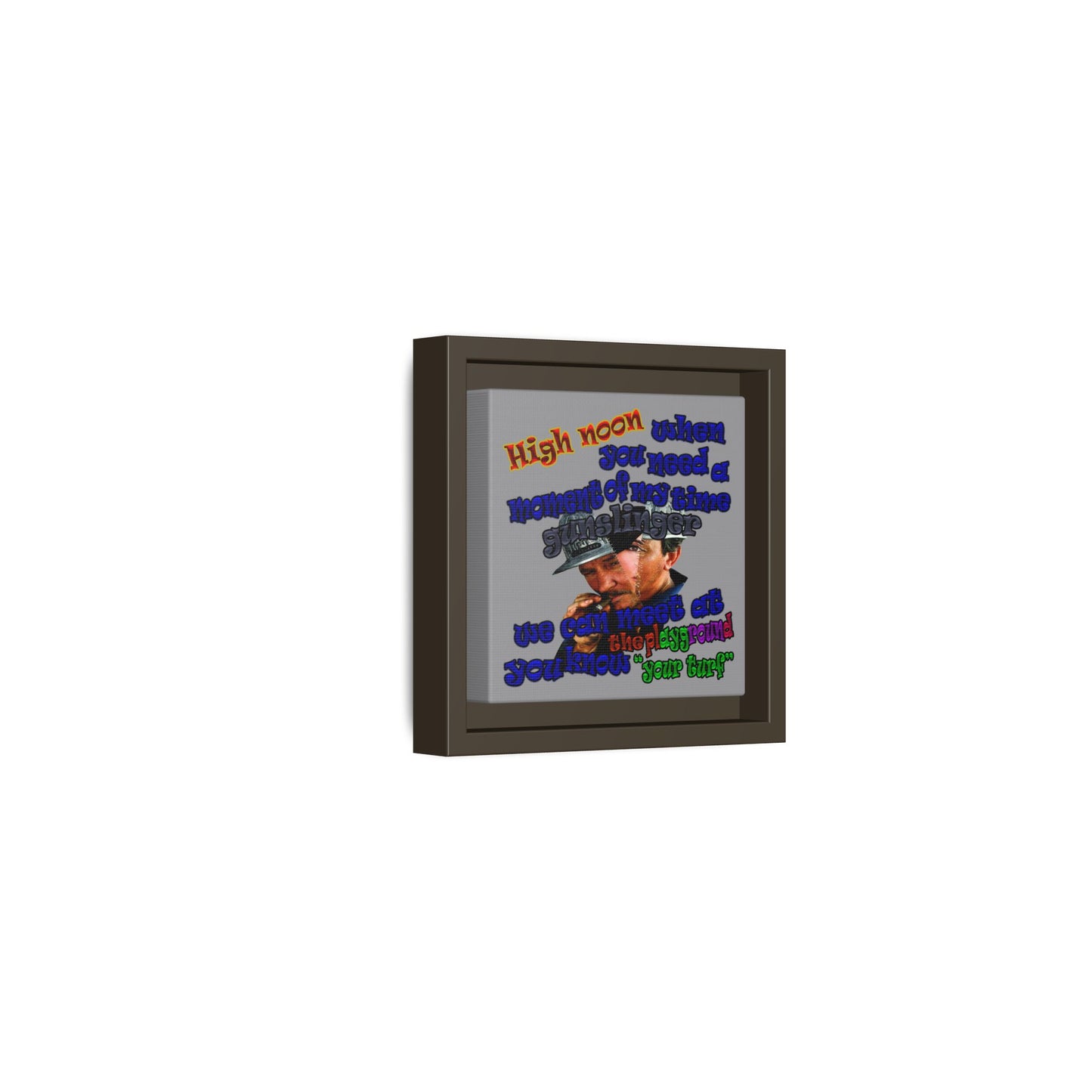 high noon - framed canvas art (grey)