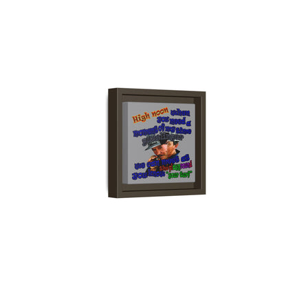 high noon - framed canvas art (grey)