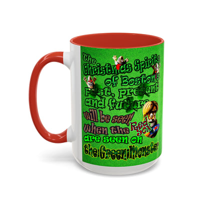 christmas spirits of boston - Accent Mug (green turf)