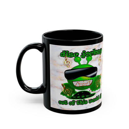 disc jockey - Black Mug (white marble)
