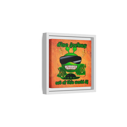disc jockey - framed canvas art (burnt orange)
