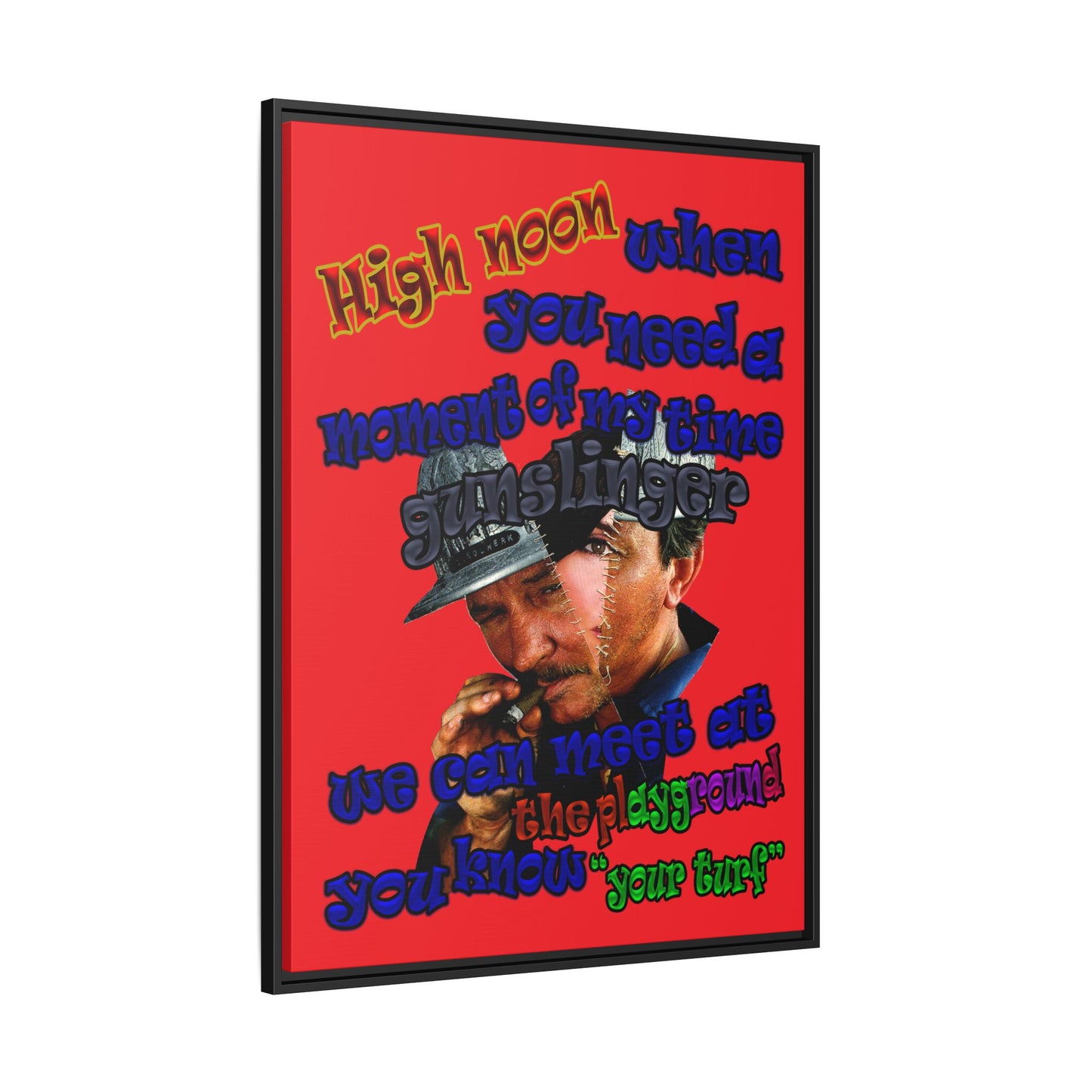 high noon - framed canvas art (red)