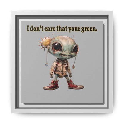 I don't care that your green - framed canvas art (light grey)