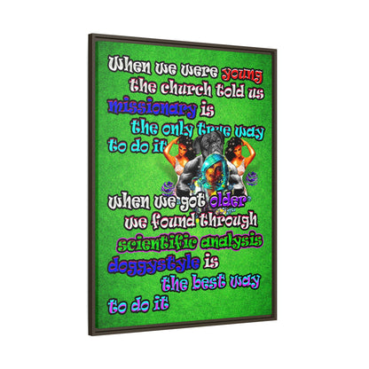 doggystyle - framed canvas art (green turf)