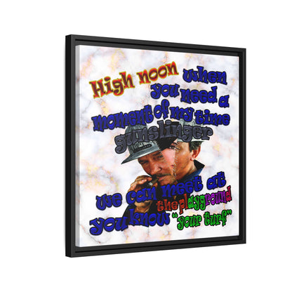high noon - framed canvas art (white marble)