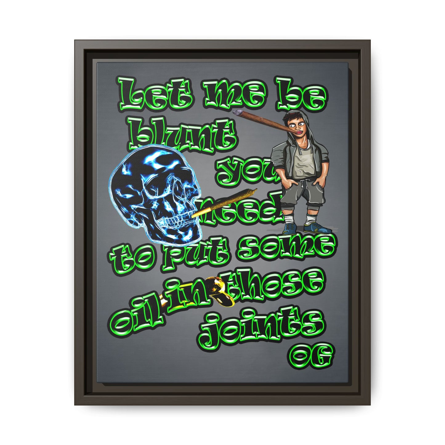 og - framed canvas art (grey-light grey)