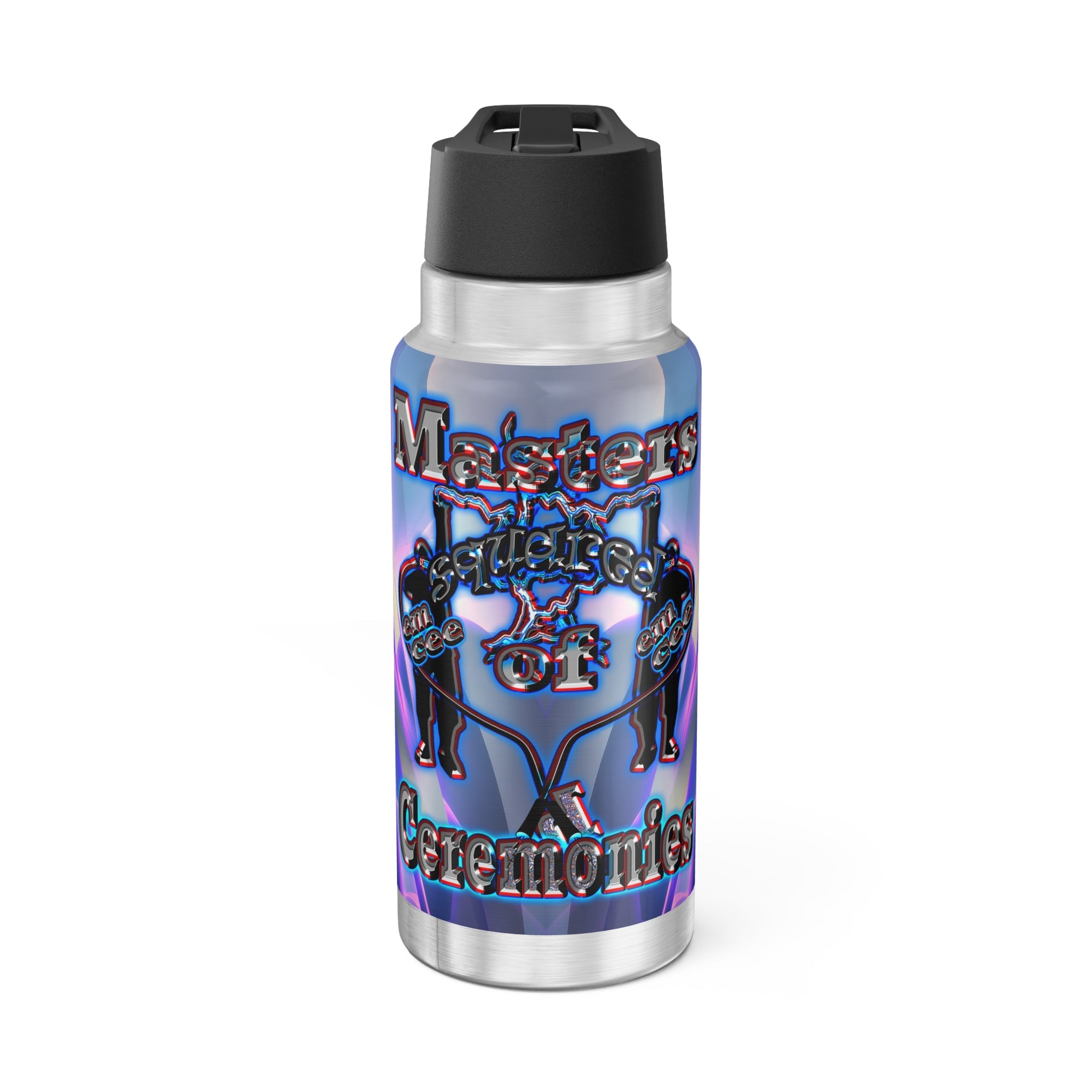 em cee squared - Gator Tumbler, 32oz (grey-pink wave)