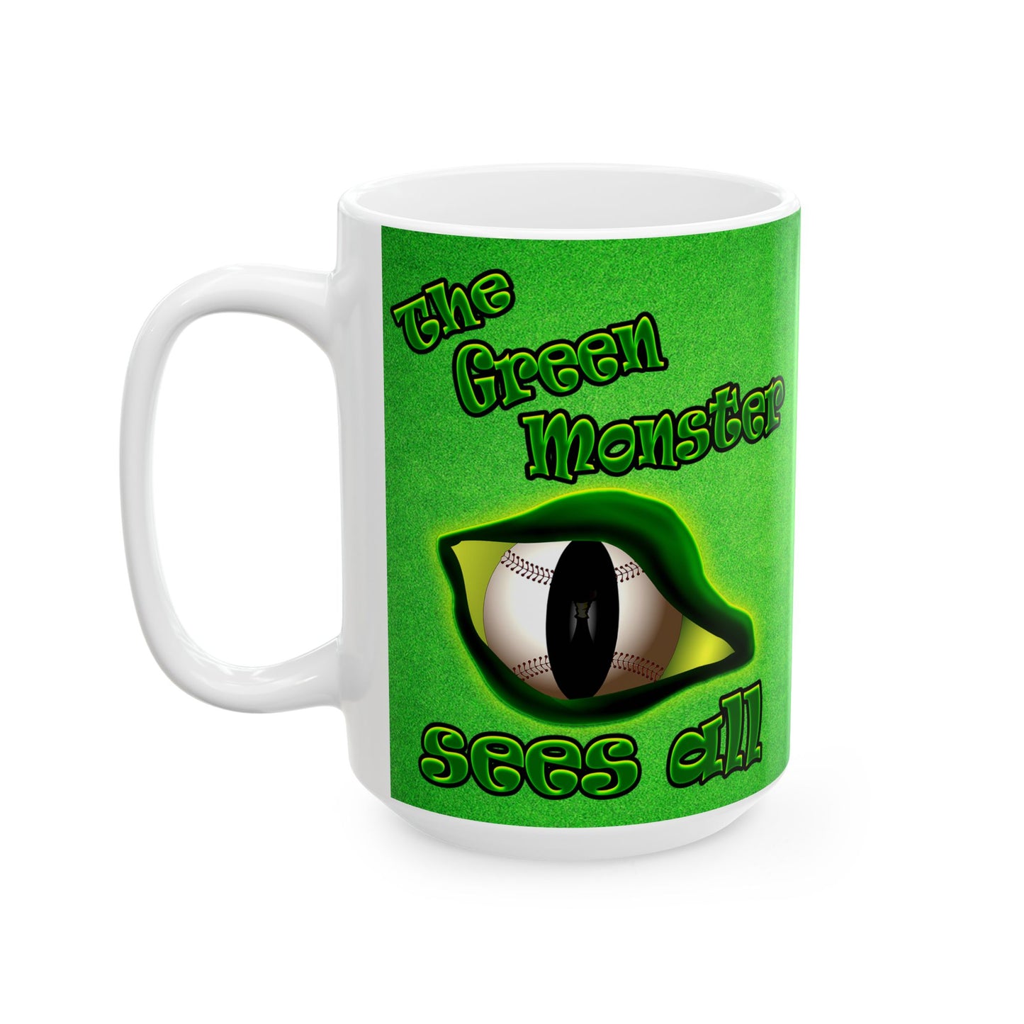 green monster - White Mug (green turf)