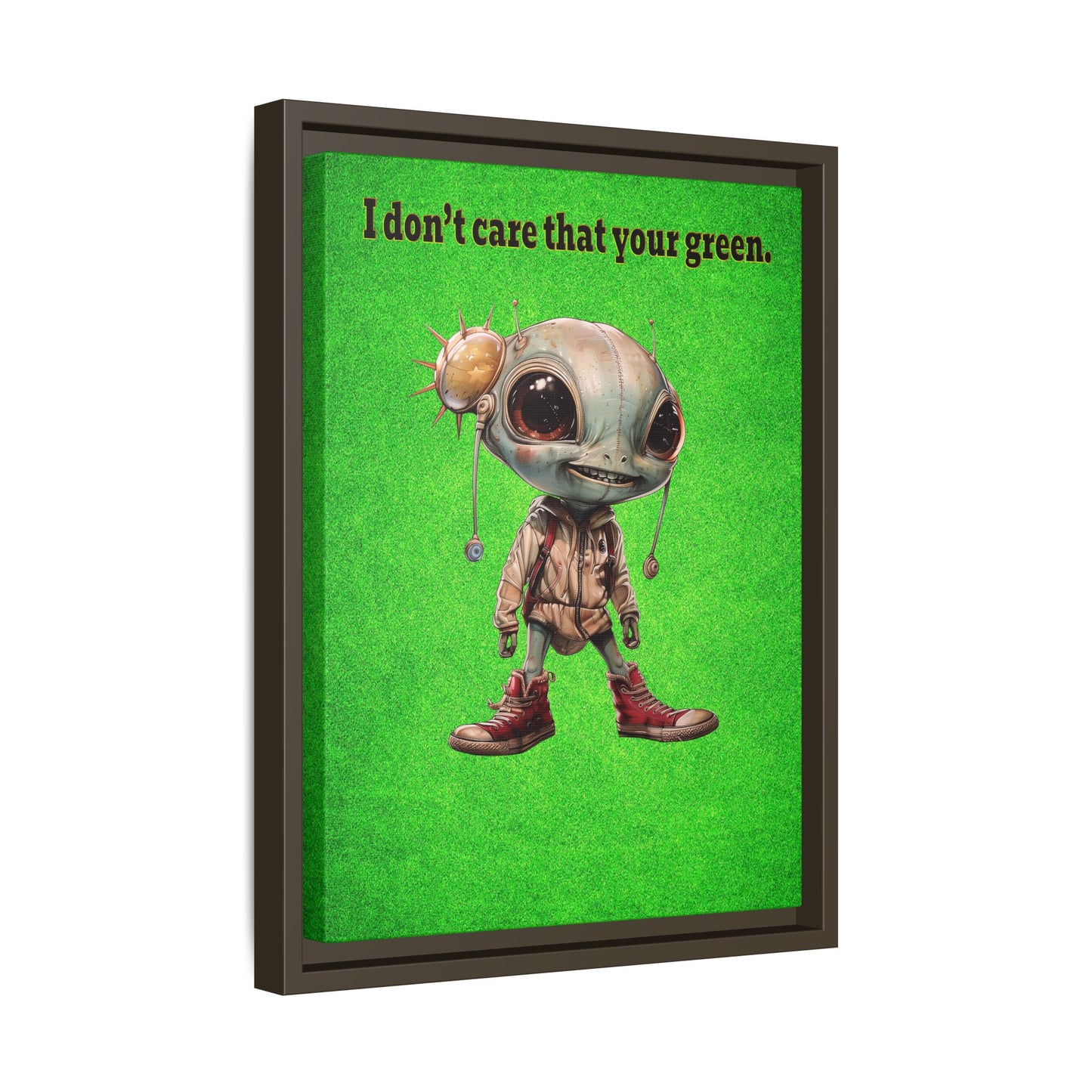 I don't care that your green - framed canvas art (green turf)