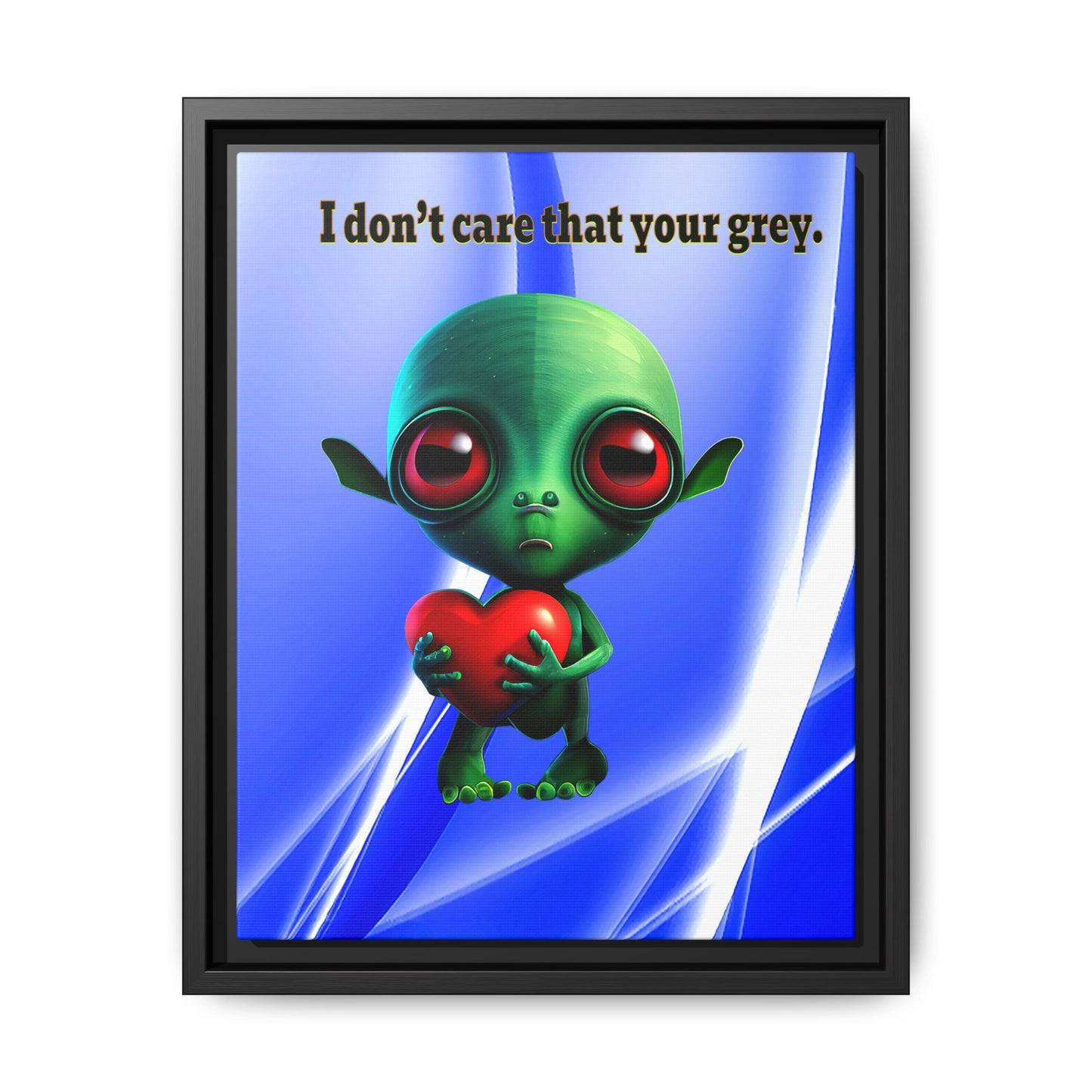 I don't care that your grey - framed canvas art (blue-white wave)