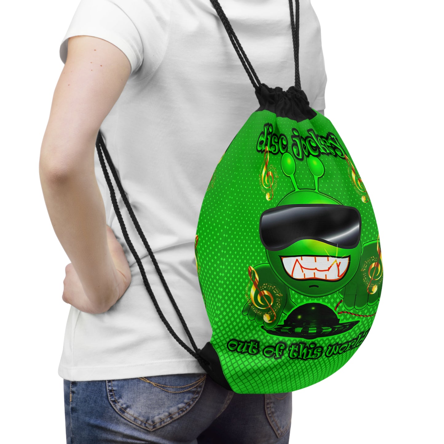 disc jockey - Drawstring Bag (logo green)