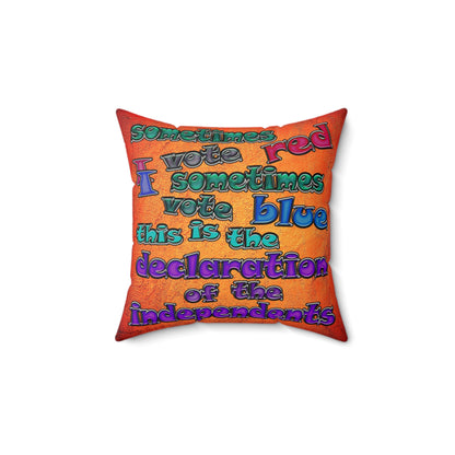 declaration of the independents - Faux Suede Square Pillow - (burnt orange)