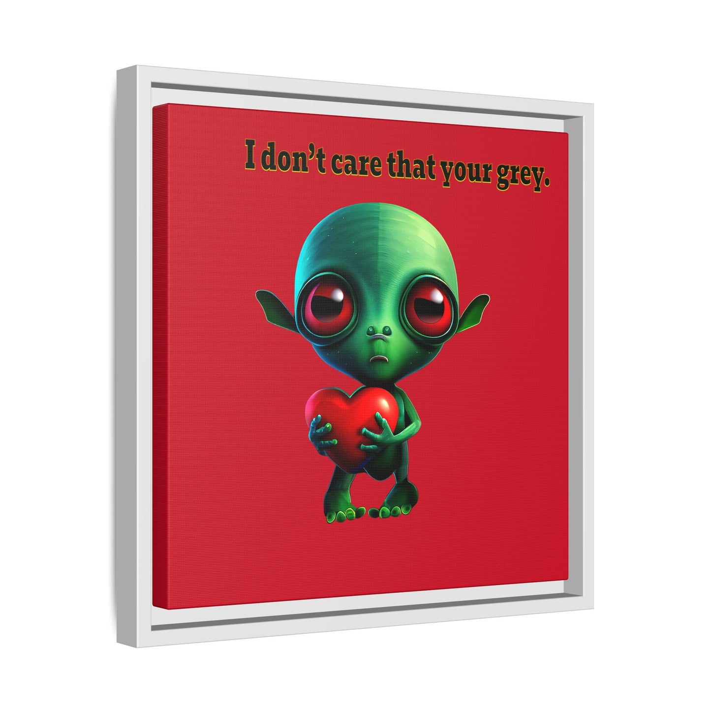 I don't care that your grey - framed canvas art (dark red)