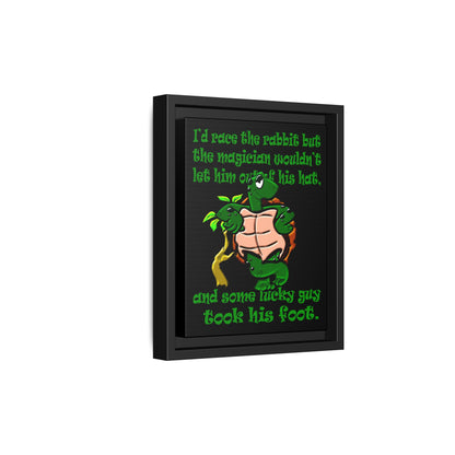 turtle race - framed canvas art (black)