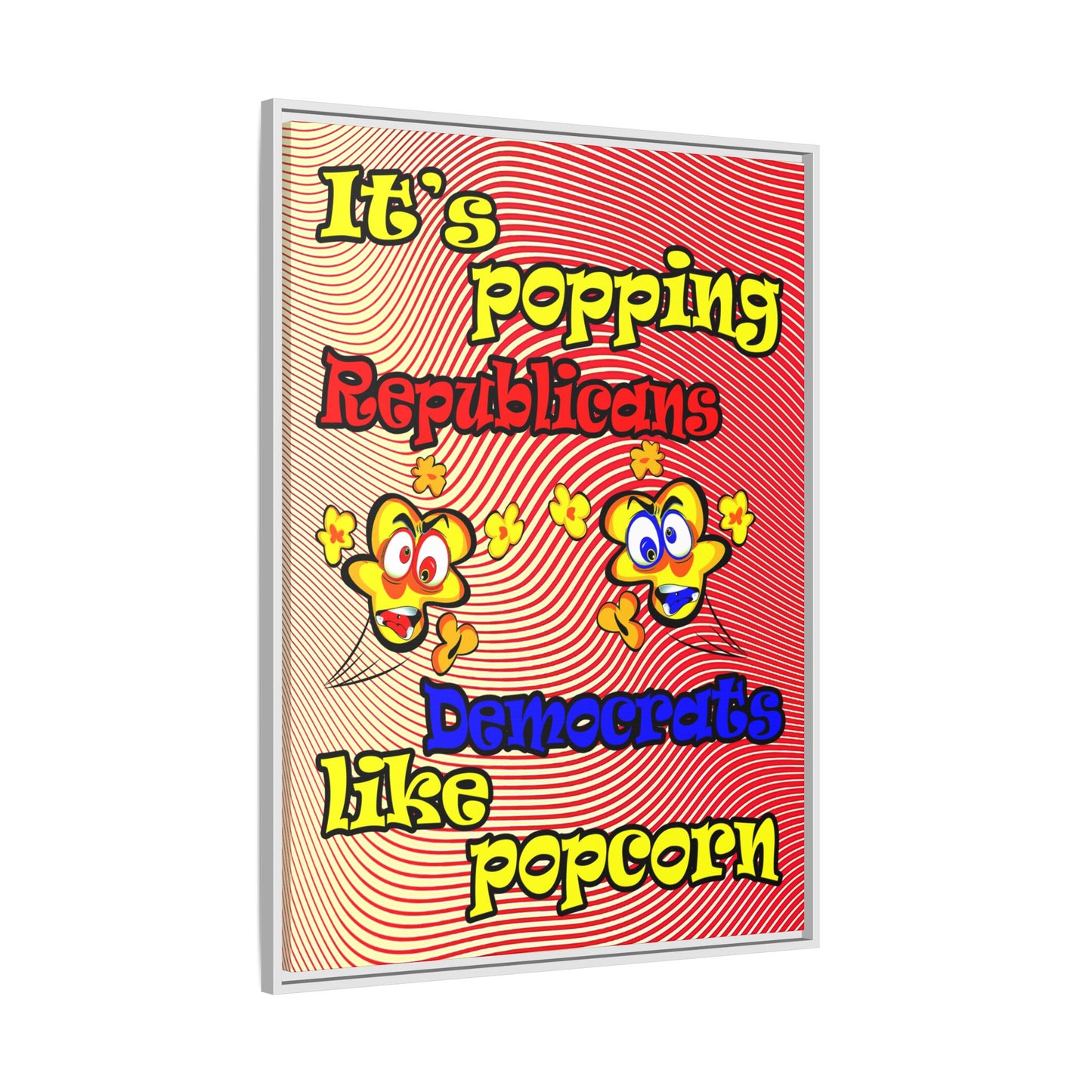 popping like popcorn - framed canvas art (yellow-orange wave)