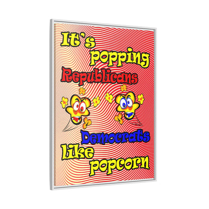 popping like popcorn - framed canvas art (yellow-orange wave)