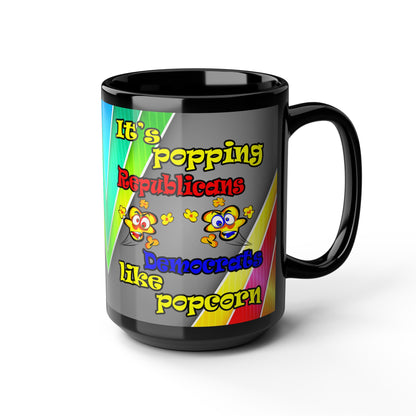 popping like popcorn - Black Mug (rainbow split)