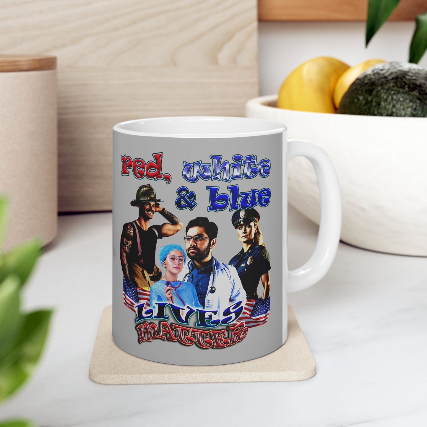 rw&b lives matter - White Mug (light grey)