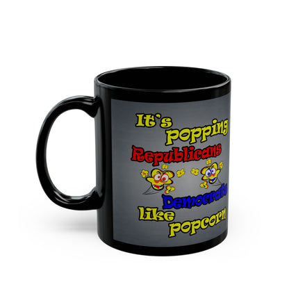 popping like popcorn - Black Mug (grey-light grey)