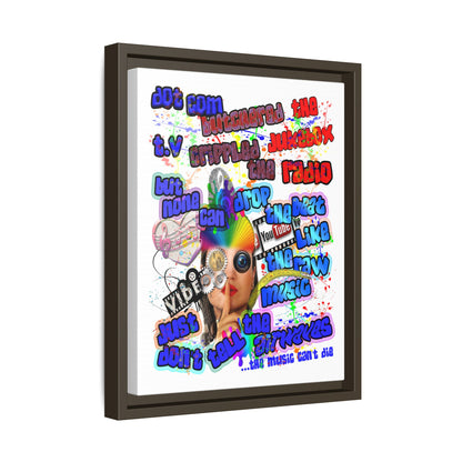 drop the beat - framed canvas art (white)