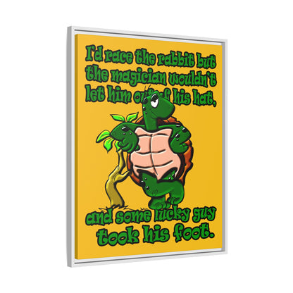 turtle race - framed canvas art (yellow)