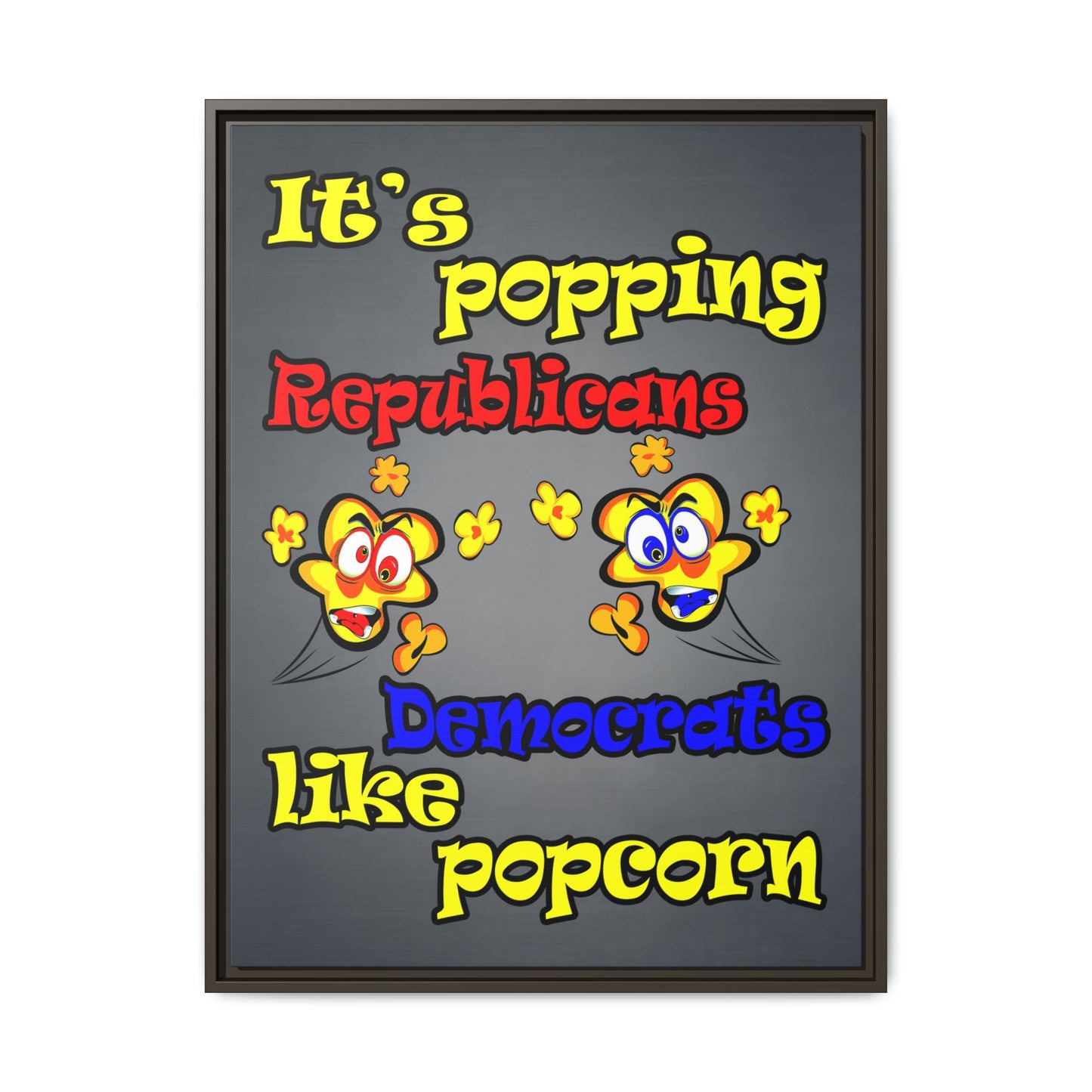 popping like popcorn - framed canvas art (grey-light grey)