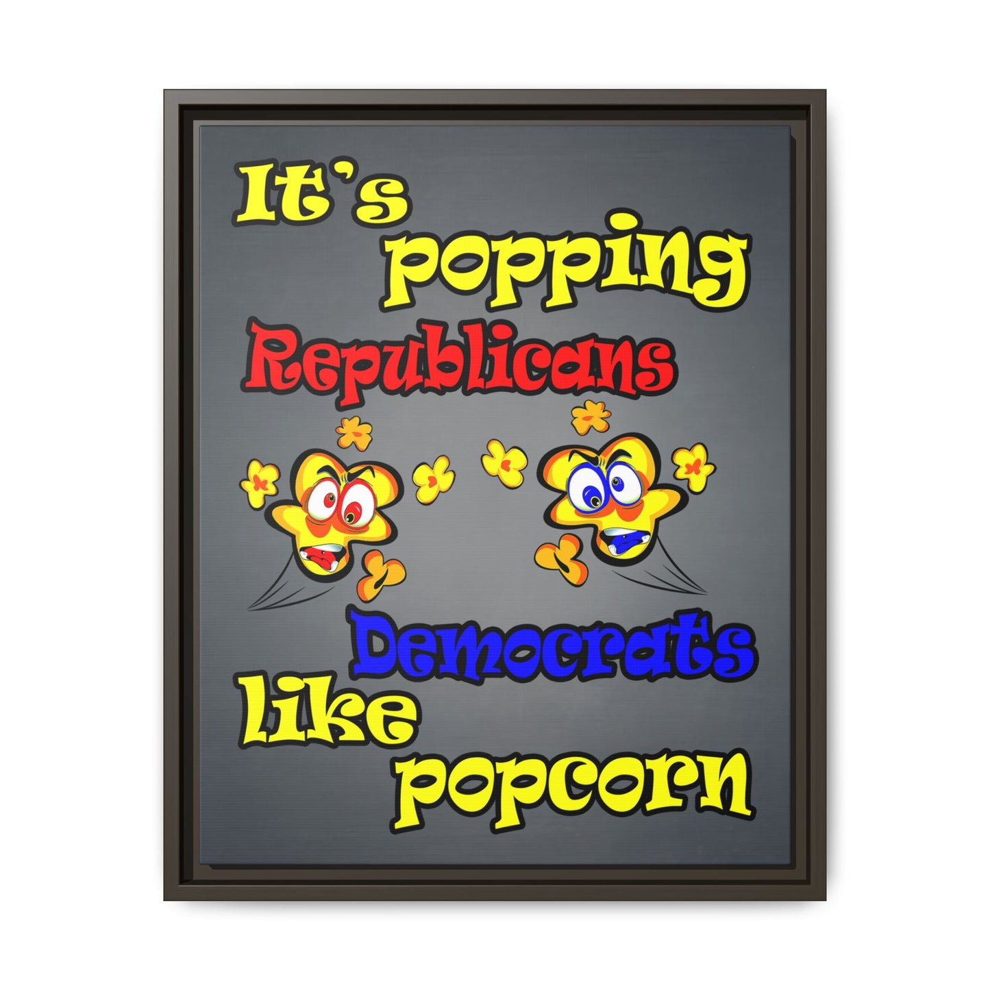 popping like popcorn - framed canvas art (grey-light grey)