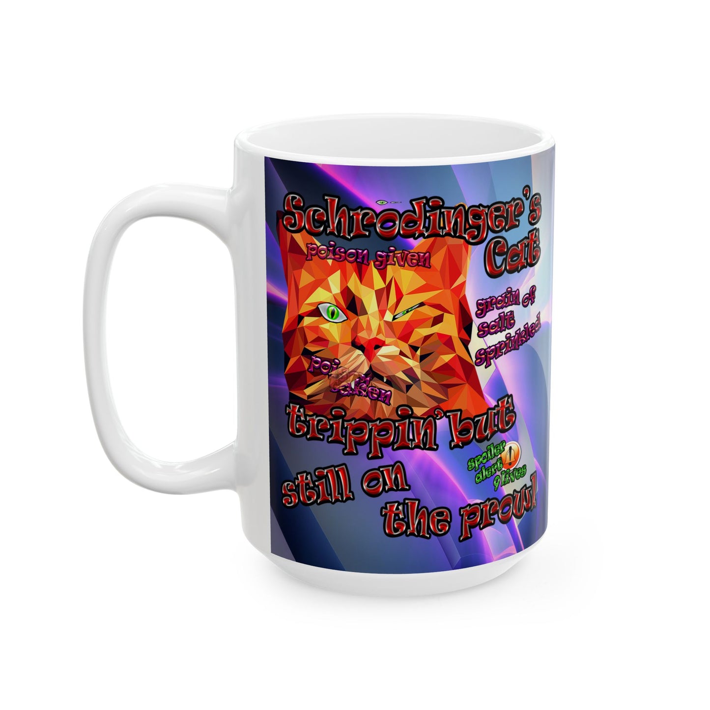 schrodinger's cat - White Mug (grey-pink wave)