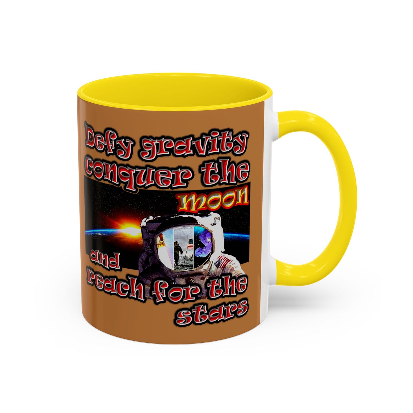 defy conquer reach - Accent Mug (light brown)