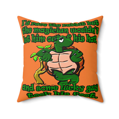 turtle race - Spun Polyester Square Pillow - (crusta)