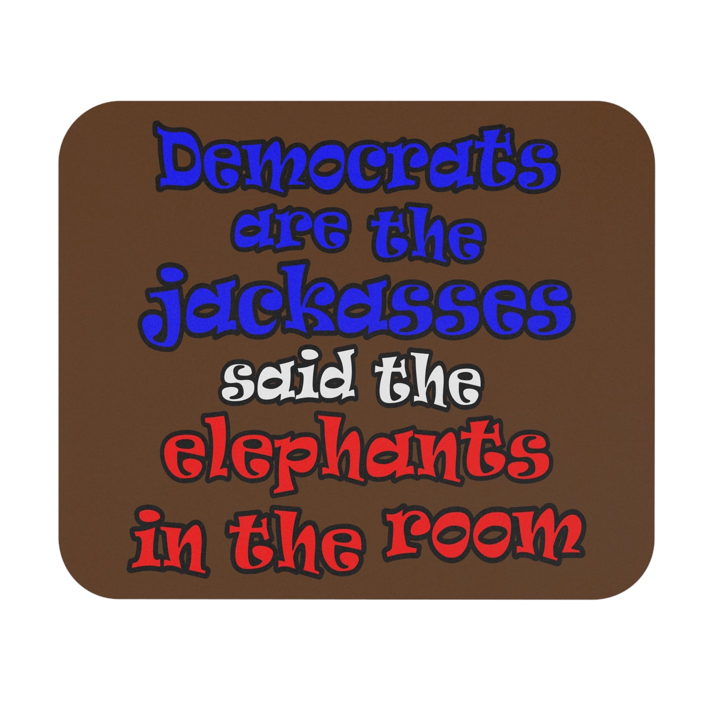 donkeys and elephants - Mouse Pad (Rectangle) (brown)