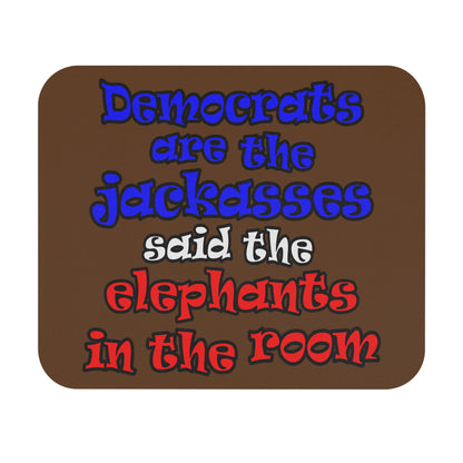 donkeys and elephants - Mouse Pad (Rectangle) (brown)
