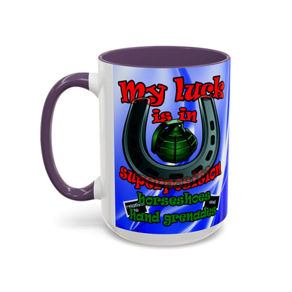 my luck - Accent Mug (blue-white wave)