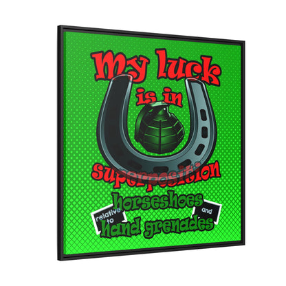 my luck - framed canvas art (logo green)