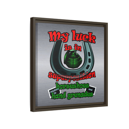 my luck - framed canvas art (brushed nickel)