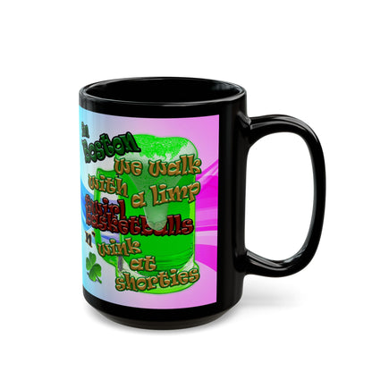 celtics logo - Black Mug (light blue-pink wave)