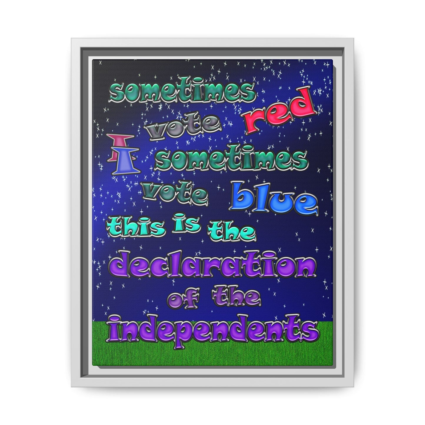 declaration of the independents - framed canvas art ('snoops' background)