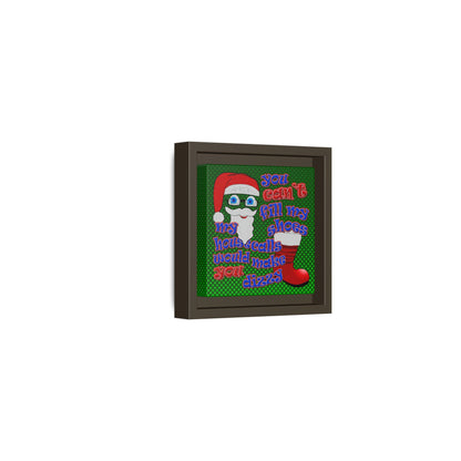 santa's shoes - framed canvas art (logo green)