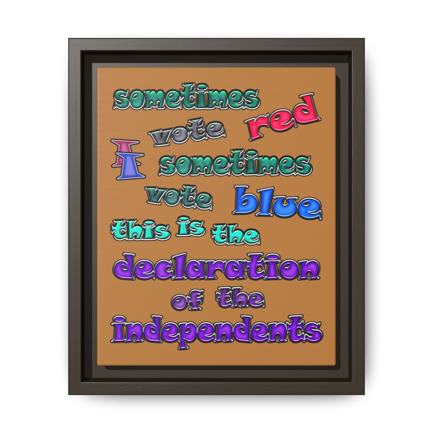 declaration of the independents - framed canvas art (light brown)