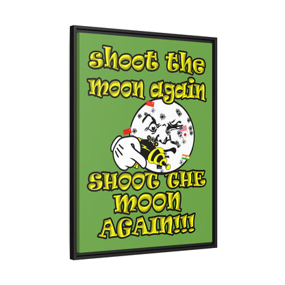 shoot the moon again - framed canvas art (green)