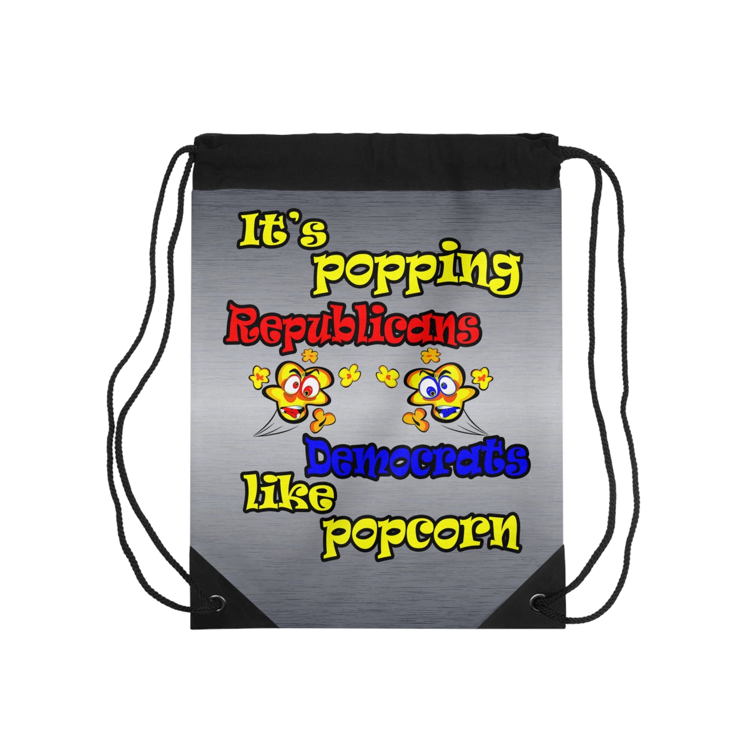 popping like popcorn - Drawstring Bag (brushed nickel)
