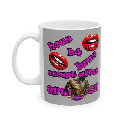hoes b4 bros - White Mug (light grey)
