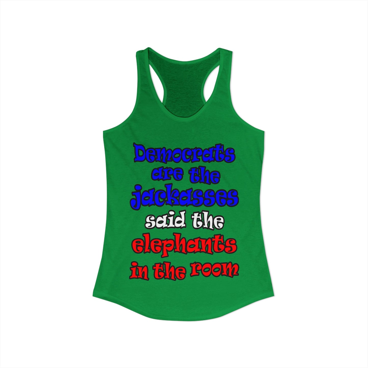 donkeys and elephants - Women's Ideal Racerback Tank