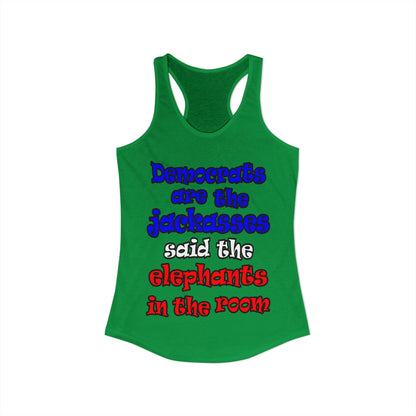 donkeys and elephants - Women's Ideal Racerback Tank