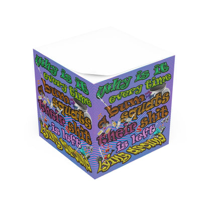 the bum's shit - note cube (light blue-purple wave)
