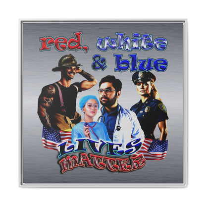 rw&b lives matter - framed canvas art (brushed nickel)