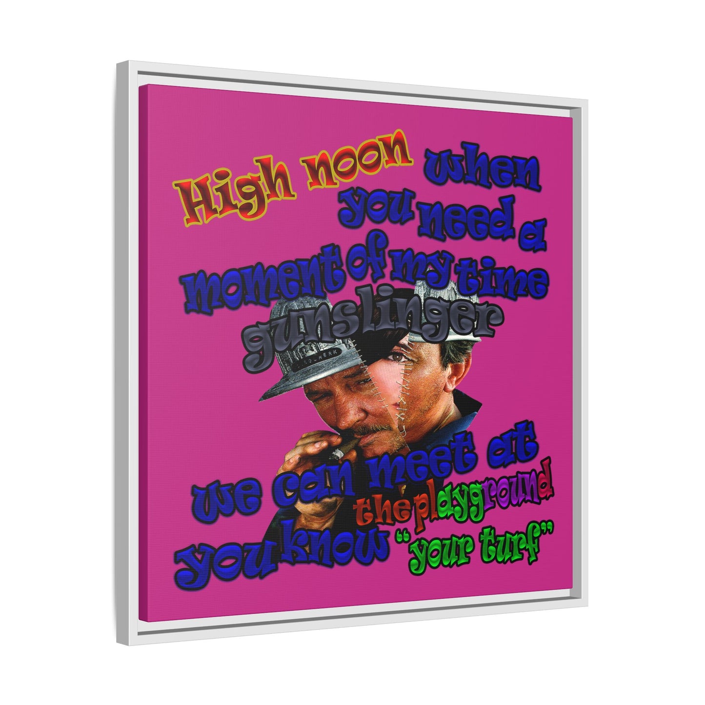 high noon - framed canvas art (pink)