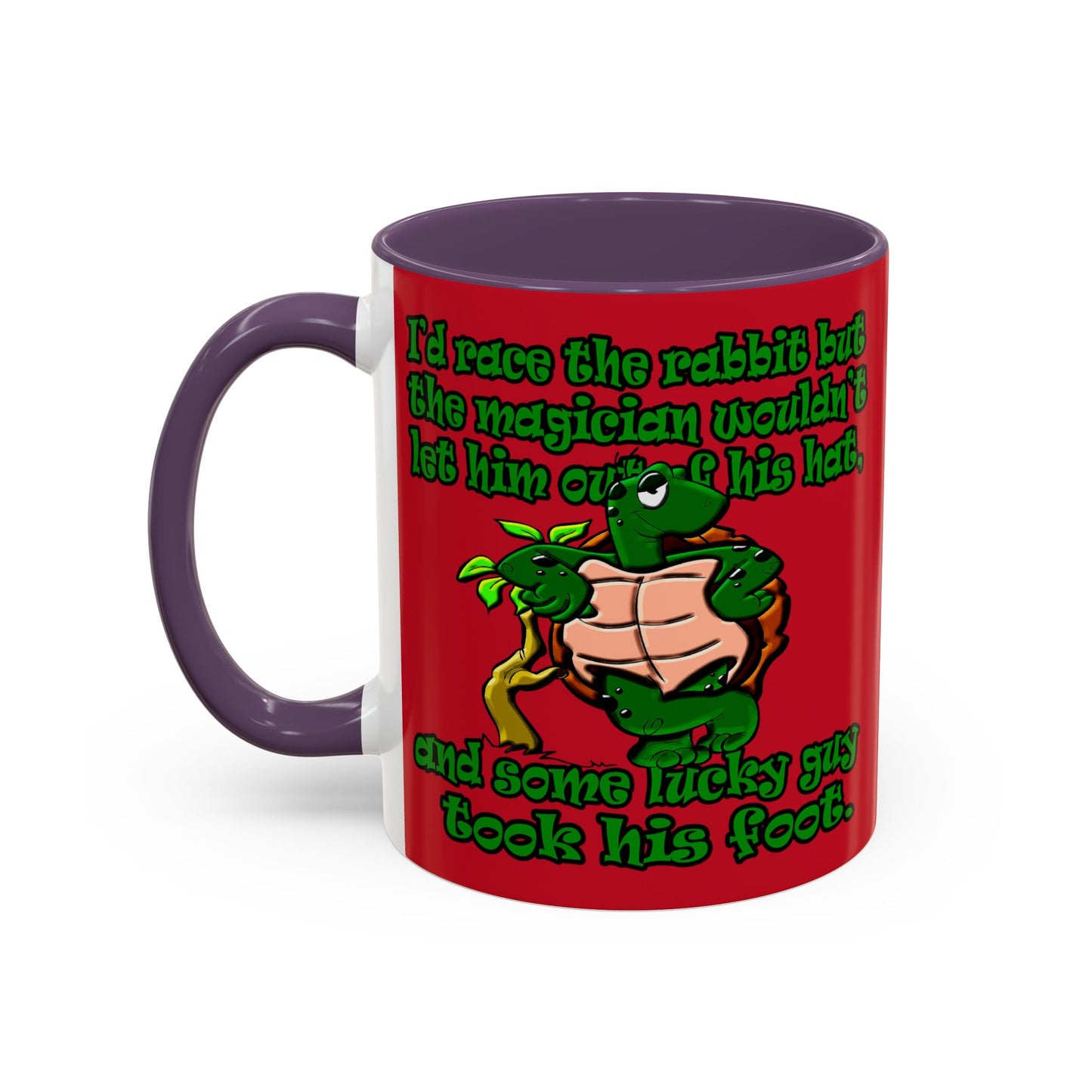 turtle race - Accent Mug (dark red)
