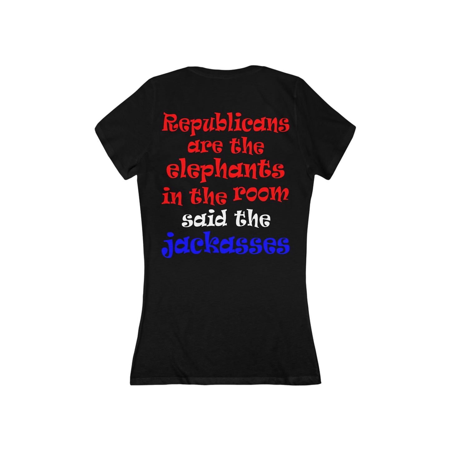 donkeys and elephants - Women's Jersey Short Sleeve Deep V-Neck Tee